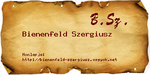 Bienenfeld Szergiusz névjegykártya